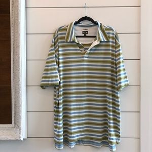 Adidas striped climacool golf shirt polo B2